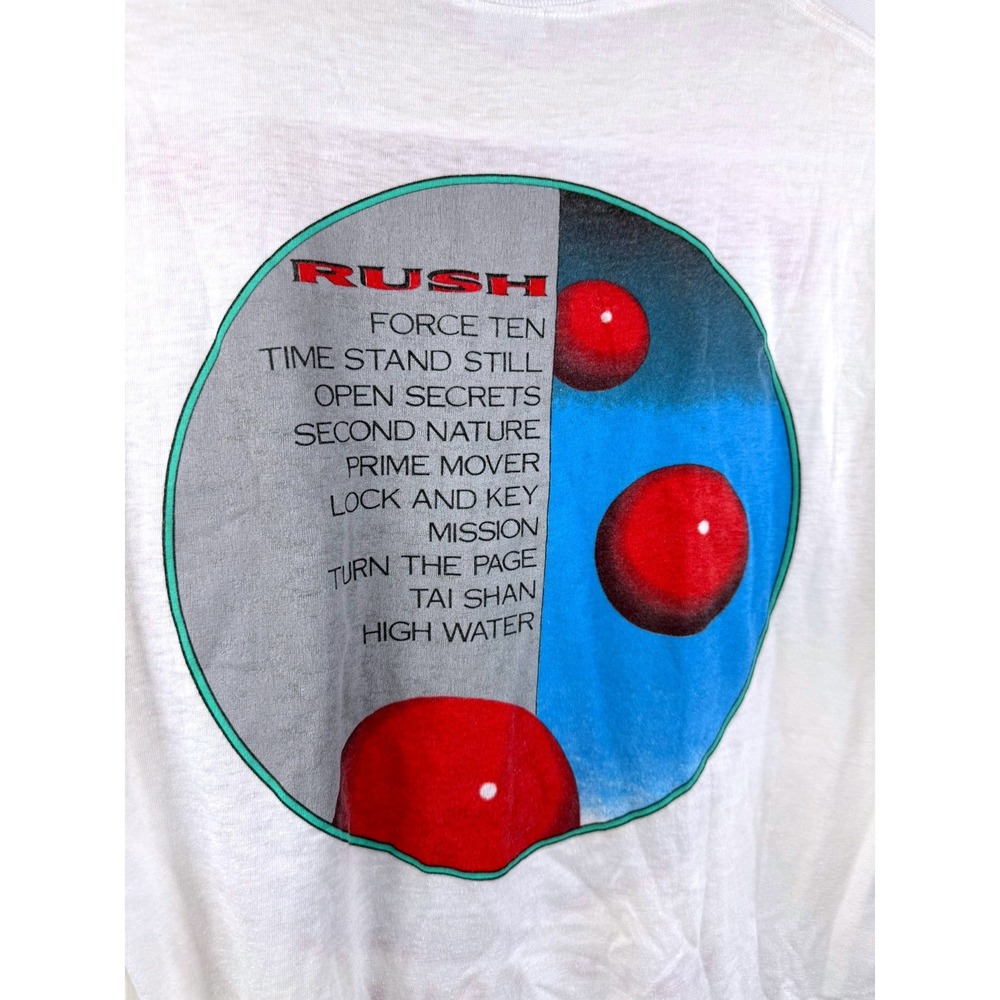 Vintage 1987 Rush Hold Your Fire Tour T-Shirt White Ched Anvil Single Stitch L - Picture 5 of 8